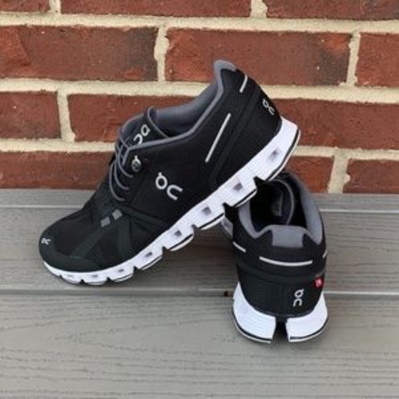 On Cloud Running Black and White Sneakers, Size W7.5 - Picture 12 of 16